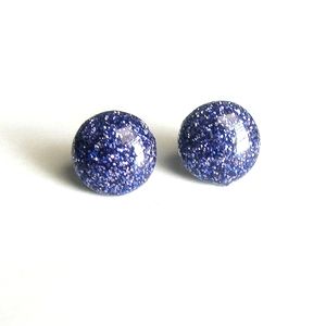 Purple Glitter Resin Stud Earrings